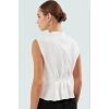 Fitted Bisiklet Yaka Bluz Nefes Alan Polyester Kumaştan İş Giysisi Rahat Ve Şık Modern Stil