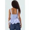 Fitted Bluz Kolsuz Kare Yaka Dacron Dokuma Yazlık Zarifane Tasarım Kaliteli İşçilik
