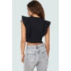 Fitted Crop Bluz Örme Kumaş Büzgülü Kollarla Rahat Şıklık Profesyonel Görünüm Seçkin Malzeme