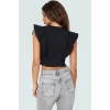 Fitted Crop Bluz Örme Kumaş Büzgülü Kollarla Rahat Şıklık Profesyonel Görünüm Seçkin Malzeme