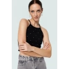 Fitted Crop Bluz Renk Pamuklu Kaşkorse Örme Kumaş Özenle Seçilmiş Premium Kalite