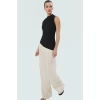 Fitted Dik Yaka Bluz Polyester Örme Kumaş Asimetrik Kısa Kollu Özenle Seçilmiş