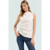 Fitted Dik Yaka Bluz Polyester Örme Kumaş Asimetrik Kısa Kollu Özenle Seçilmiş