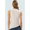 Fitted Dik Yaka Bluz Polyester Örme Kumaş Asimetrik Kısa Kollu Özenle Seçilmiş