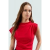 Fitted Dik Yaka Scuba Krep Örme Bluz Günlük Stil Özenle Seçilmiş Uzun Ömürlü Konforlu Kesim