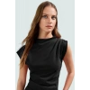 Fitted Dik Yaka Scuba Krep Örme Bluz Günlük Stil Özenle Seçilmiş Uzun Ömürlü Konforlu Kesim