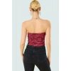 Fitted Halter Yaka Tül Bluz Crop Polyester Yazlık Dayanıklı Malzeme Özel Tasarım