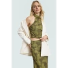 Fitted Halter Yaka Tül Bluz Crop Polyester Yazlık Dayanıklı Malzeme Özel Tasarım