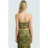 Fitted Halter Yaka Tül Bluz Crop Polyester Yazlık Dayanıklı Malzeme Özel Tasarım