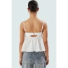 Fitted Kalıp Keten Görünümlü Kolsuz Bluz %100 Polyester Günlük Kullanım İçin