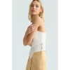 Fitted Kalıp Straplez Bluz Dokuma Kumaş Yazlık Kaliteli İşçilik Rahat Kullanım Şık Görünüm