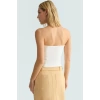 Fitted Kalıp Straplez Bluz Dokuma Kumaş Yazlık Kaliteli İşçilik Rahat Kullanım Şık Görünüm