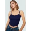 Fitted Kalıp Viskoz Triko Büstiyer Bluz Kolsuz Kalp Yaka Tasarım Uzun Ömürlü Kaliteli İşçilik