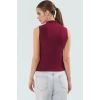 Fitted Kolsuz Bluz Dik Yaka Örme Kumaş Yazlık Günlük Konforlu Kesim Rahat Kullanım