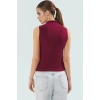 Fitted Kolsuz Bluz Dik Yaka Örme Kumaş Yazlık Günlük Konforlu Kesim Rahat Kullanım