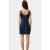 Fitted Mini Denim Elbise Bisiklet Yaka Comfort Kumaş Günlük Şıklık Şık Görünüm Konforlu Kesim