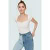 Fitted Örme Bluz Kalp Yaka Yazlık Günlük Premium Kalite Kullanım İçin Modern Stil