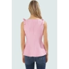 Fitted Peplum Bluz Kolsuz Bisiklet Yaka Örme Yazlık Seçkin Malzeme Yüksek Kalite