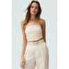 Fitted Straplez Crop Bluz Esnek Örme Kumaş Günlük Stil Özel Tasarım Konforlu Kesim Mükemmel Uyum