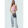 Fitted Straplez Crop Bluz Esnek Örme Kumaş Günlük Stil Özel Tasarım Konforlu Kesim Mükemmel Uyum