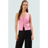 Fitted V Yaka Krep Bluz Kemerli Günlük Stil Şık Görünüm Konforlu Kesim Profesyonel