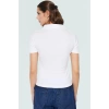 Fitted Vücut Oturan Fermuarlı Polo Yaka Kısa Kollu Bluz %70 Polyester Rahat Ve Şık