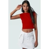 Fitted Vücut Oturan Kolsuz Örme Bluz Bisiklet Yaka Tasarım Premium Kalite Trend