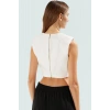 Fiyonklu Crop Bluz Kadın Yazlık Dokuma Basic Rahat Kullanım Şık Görünüm Özel Tasarım