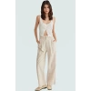 Flamlı Pamuk Dokuma Bluz Basic Kolsuz Kare Yaka Crop Fitted Rahat Kullanım Ve Şık