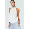 Halter Yaka Fırfırlı Bluz Örme Kumaştan Şık Modern Stil Premium Kalite Trend Tasarım