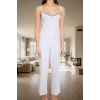 İnce Askılı Pamuklu Pijama Takımı Çizgili Desen V Yaka Regular Kalıp Yüksek Kalite Rahat Kullanım