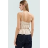 Jakarlı Fitted Crop Bluz İnce Askılı Yazlık Günlük Konforlu Kesim Modern Stil Özel Tasarım