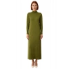 Kadın A Kesim Maxi Boy Dik Yaka İncili Detaylı Standart Kol Tesettür Triko Elbise Kış İçin Şık Ve