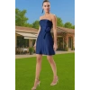 Kadın A Kesim Mini Straplez Mat Saten Abiye Elbise Mezuniyet Balo Rahat Kullanım Mükemmel Uyum