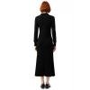 Kadın A Line %100 Akrilik Ribana Triko Maxi Elbise Polo Yaka ve Metal Düğmeli Tesettür Kışlık Giyim