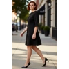Kadın A Line Dokuma Elbise Truvakar Kol Bisiklet Yaka Zarif Ofis ve İş Hayatı Şıklığı Sunar