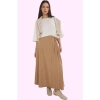 Kadın A line Maxi Etek 100% Polyester Dokuma Kumaş Ramadan Koleksiyonu Ofis Şıklığı Günlük Kullanım