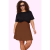 Kadın A line Mini Etek Viskoz Polyester Elastan Lastikli Belli Rahat Günlük Modern Tasarım