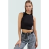 Kadın Animal Desenli Halter Yaka Crop Bluz Örme Polyester Yazlık Rahat Kullanım Özel Tasarım