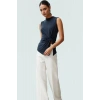 Kadın Asimetrik Kolsuz Örme Bluz Modal Polyester Günlük Şık Özenle Seçilmiş Kaliteli İşçilik