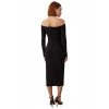 Kadın Astarsız Bodycone Siluet Uzun Kollu Büzgülü Örme Kokteyl Elbisesi Kış Sezonu Kaliteli