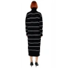 Kadın Balıkçı Yaka Çizgili Shift Kalıp Uzun Kollu Triko Elbise Kış Aylarının Vazgeçilmezi Kaliteli