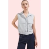 Kadın Basic Dokuma Kumaş Regular Kolsuz Gömlek Günlük Şıklık İçin Yaz Aylarının Vazgeçilmezi