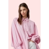 Kadın Basic Gömlek Çizgili Dokuma Terrycotton Yazlık Günlük Hafta Sonu Yaz Aylarının Vazgeçilmezi