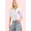 Kadın Basic Gömlek Kısa Kol Pamuk Regular Fit Günlük Şıklık İçin Yaz Aylarının Vazgeçilmezi