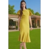 Kadın Basic Koleksiyon Midi Elbise Finike Kumaş Özel Tasarım Rahat Ve Şık Modern Stil Seçkin Malzeme