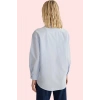 Kadın Basic Oversize Düz Desenli Uzun Kollu Gömlek Terrycotton Kumaş Günlük Şık Hafta Sonu