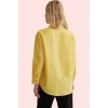 Kadın Basic Oversize Düz Desenli Uzun Kollu Gömlek Terrycotton Kumaş Günlük Şık Hafta Sonu