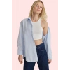 Kadın Basic Oversize Düz Desenli Uzun Kollu Gömlek Terrycotton Kumaş Günlük Şık Hafta Sonu