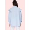 Kadın Basic Poplin Dokuma Uzun Kollu Gömlek İncili Detay Günlük Stil Yaz Aylarının Vazgeçilmezi